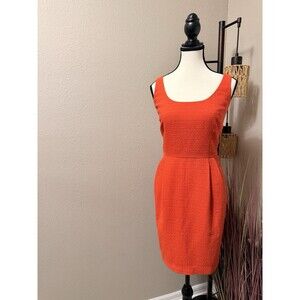 Ann Taylor Dress Sleeveless Orange Sheath Size 6 EUC